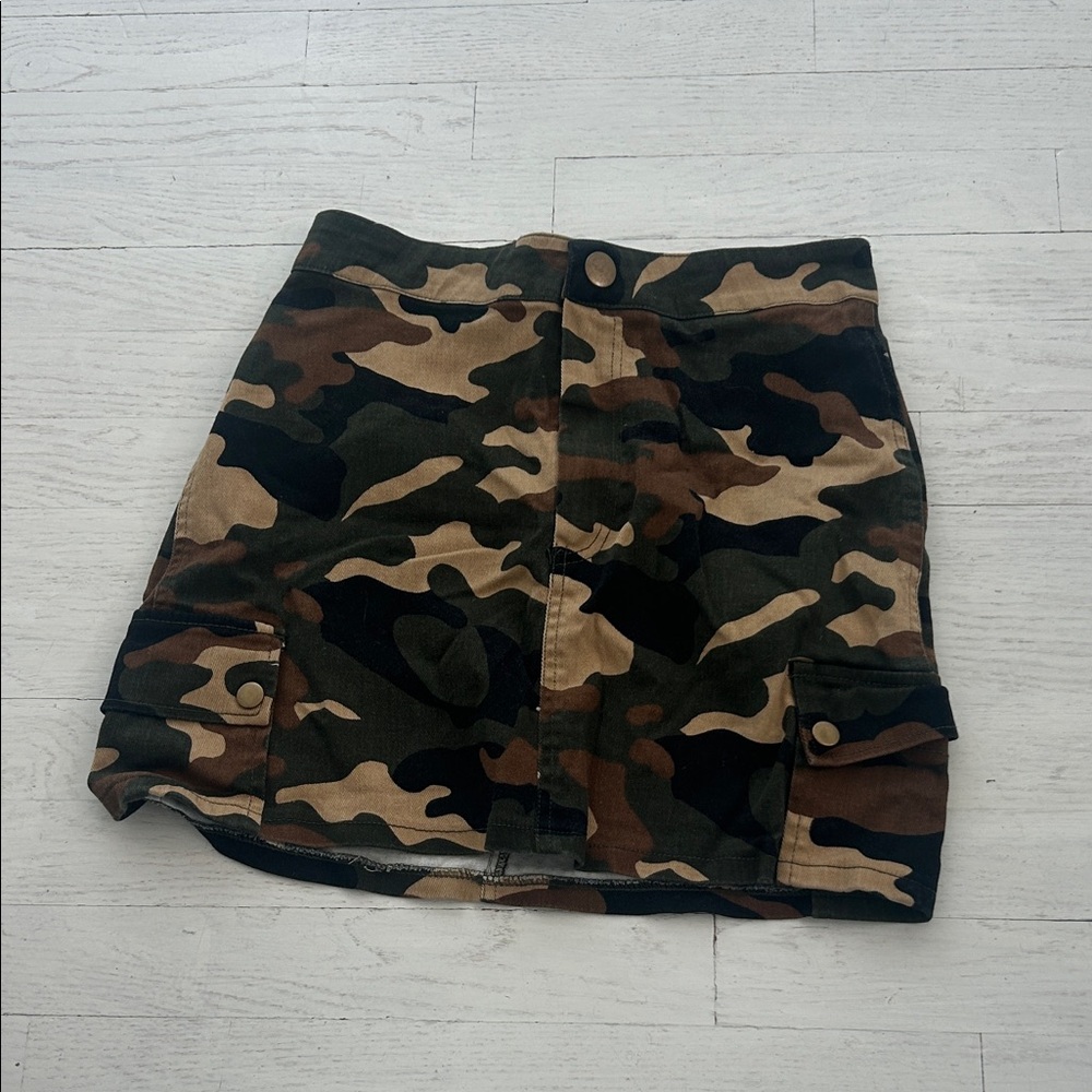 Camo jean skirt